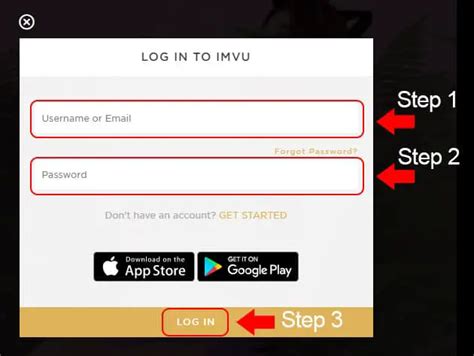 It could ask you to register to get the app. . Login imvu next
